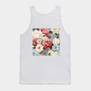 Shabby Chic Flowers Pattern 6 Tank Top